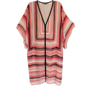 Adrianna Papell Chiffon Striped Loose Fit Dress 1X